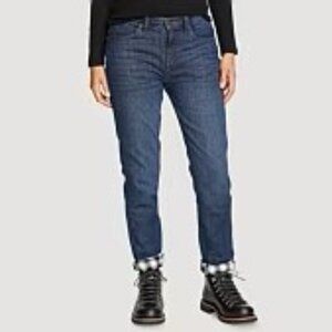 Eddie Bauer Women's Boyfriend Flannel-Lined Jeans Size 10